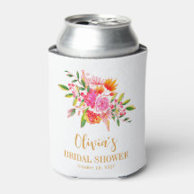 Modern Rosa Orange Blommig Bröllopsfest Anpassad