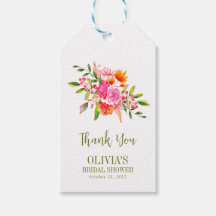 Modern Rosa Orange Blommig Bröllopsfest Anpassad