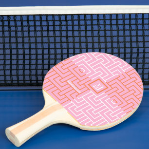Modern Rosa Orange Mönster Monogram Pingisracket