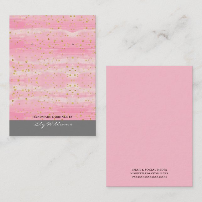 Modern Rosa Örhänge Displayhållare Kort (Fram/baksida)
