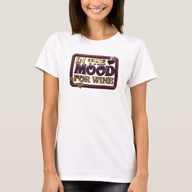 Modern Rosa PÅ HUMÖR FÖR VIN Statement T-shirt (Framsida)