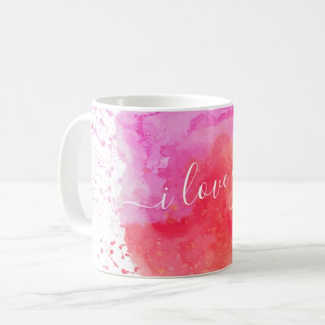 Modern Rosa Paint Kaffemugg (Framsida vänster)