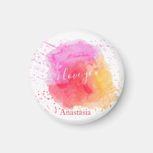 Modern Rosa Paint Magnet (Framsidan)