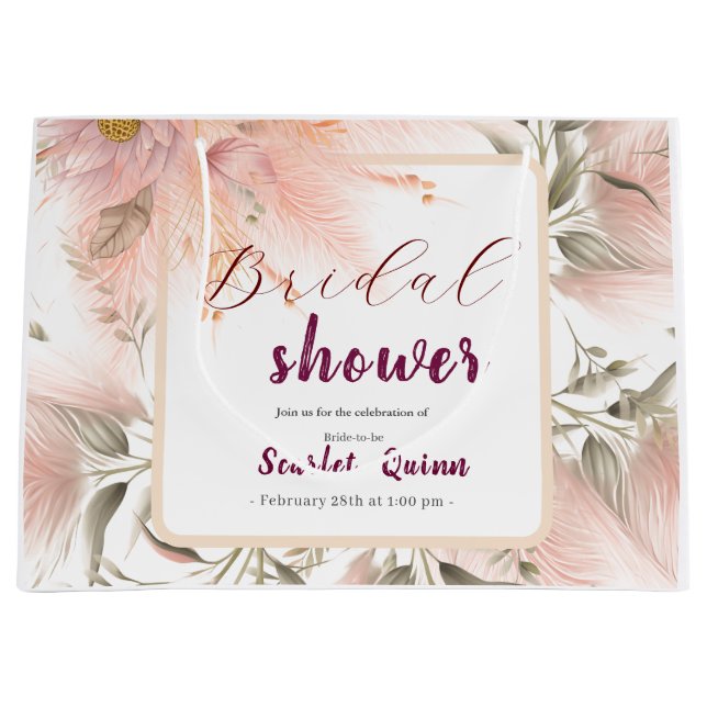 Modern  rosa pampas-gräsklass möhippa (Framsidan)