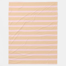 Modern Rosa Peach Taffy Stripe Fleece Blanket