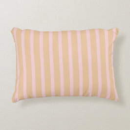 Modern Rosa Peach Taffy Stripe Prydnadskudde