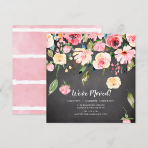 Modern Rosa Peonies Blommigt Flytta Announation Inbjudningar