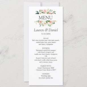 Modern    Rosa peonies Flowers Bröllop Inbjudningar