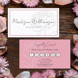 Modern Rosa Peony Blommig Spa Stylist Terapeut Lojalitetskort
