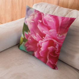 Modern Rosa Peony-Blomsterfotografi Kudde