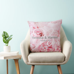 Modern Rosa Peony Keepsaké Dekorativ kudde