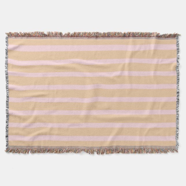 Modern rosa persikostripad filt (Framsidan)