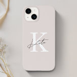 Modern Rosa Personlig Monogram Namn<br><div class="desc">Anpassningsbar-designade iphone case med moderna handmanusmonogram med anpassningsbar initial och namn.</div>
