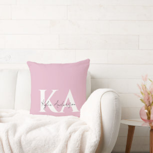 Modern Rosa Personlig Monogram Namn - Kudde