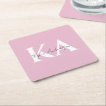 Modern Rosa Personlig Monogram Namn - Underlägg Papper Kvadrat<br><div class="desc">Öka din inställning för bord med denna chic Modern Personlig Papper Underlägg med en mjuk bakgrunds- och rena grått-monogram eller namn. Perfekt för bröllop, möhippor, födelsedagar eller speciella händelser som kräver snyggt, engångsbruk och underlägg med personlig. Helt anpassade blandar dessa underlägg modern minimalism med praktisk utformning - perfekt för dem...</div>