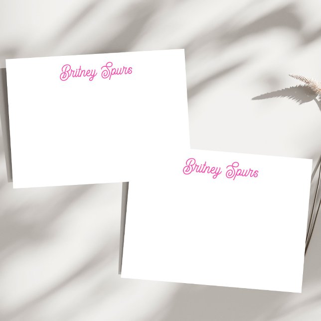 Modern Rosa Personlig Monogram och Namn Anteckningskort (Skapare uppladdad)