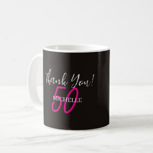 Modern Rosa Personlig Tack För Födelsedag Kaffemugg