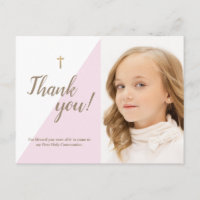 Modern Rosa Photo 1st Heliga Communion Tack