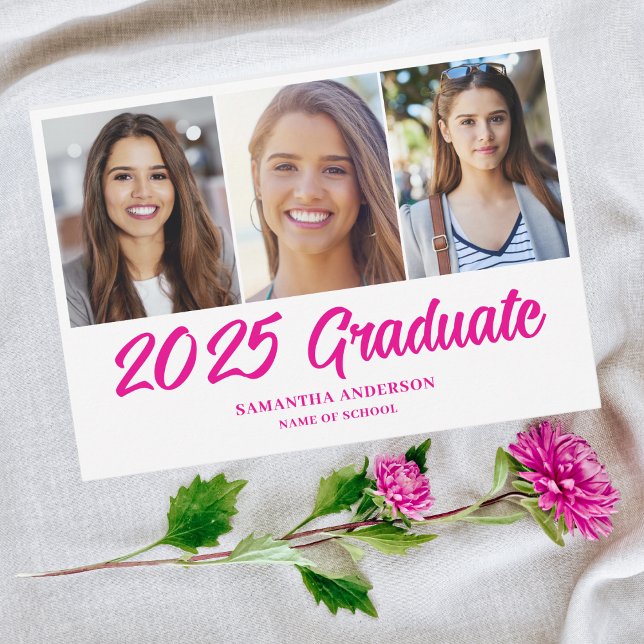Modern Rosa Photo Collage 2025 Studenten Meddelande (Skapare uppladdad)