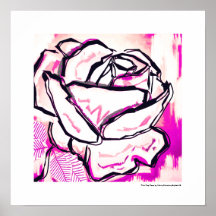 Modern rosa popkonstros vattenfärg målning