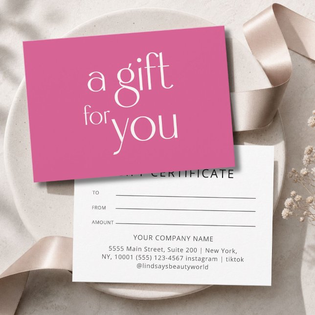 Modern Rosa Presentkort (Modern Pink Gift Certficate)