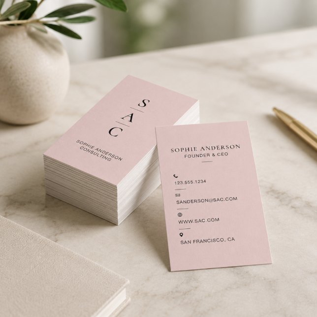 Modern Rosa Professionell Konsult Vertikal Visitkort (Modern Pink Professional Consultant Vertical Business Card)