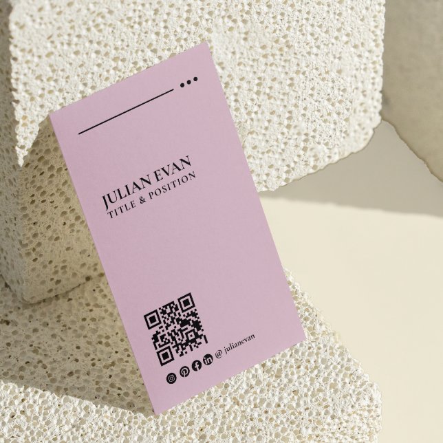 Modern Rosa Professionell QR-kod LinkedIn Visitkort (Skapare uppladdad)