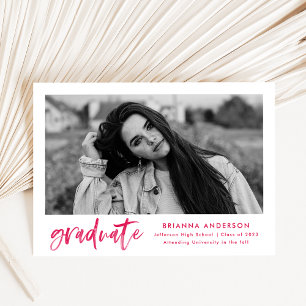 Modern Rosa Push Script Photo Studenten Meddelande
