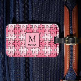 Modern Rosa Puzzle Delar Monogram Bagagebricka