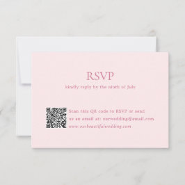 Modern Rosa QR-kod Elegant bröllop OSA Kort