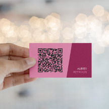 Modern Rosa QR-kod Namnkort