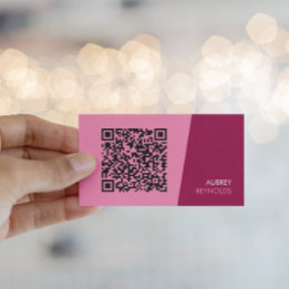 Modern Rosa QR-kod Namnkort