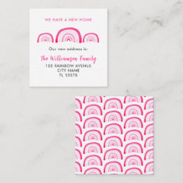 Modern Rosa Rainbow Flytta House Anteckningskort