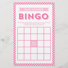Modern Rosa Rand Baby Shower Bingo Game Brevpapper
