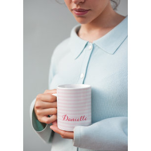 Modern Rosa Rand Elegant Monogrammed Typografi Två-Tonad Mugg