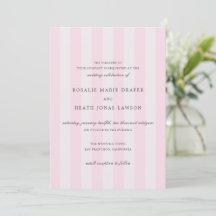 Modern Rosa Randig Elegant Bröllop
