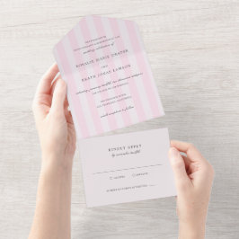 Modern Rosa Randiga Elegant Bröllop