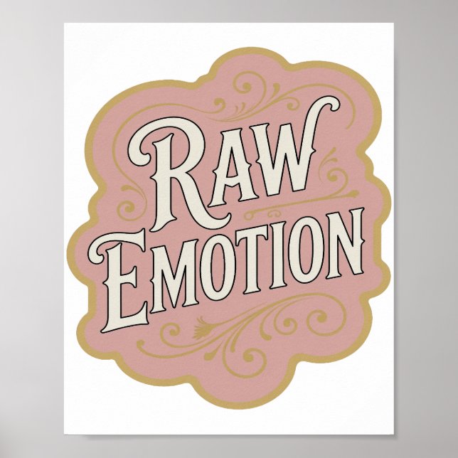 Modern Rosa RAW EMOTION Tryck (Framsidan)