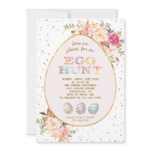 Modern Rosa  Red FloralGold Egg Hunt Påsk