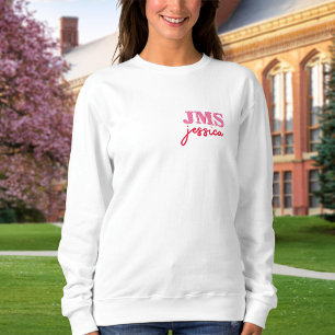 Modern Rosa Red Three Brev Initial Monogram T Shirt