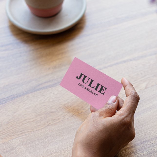 Modern Rosa Red Typography-Anpassningsbar Visitkort (nail salon business card)