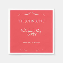 Modern Rosa Red Valentines day Party Pappersservett