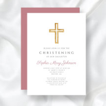 Modern Rosa Religiösa Kor Girl Christening