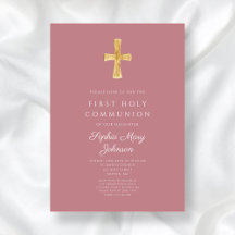 Modern Rosa Religiösa Kor Girl First Communion
