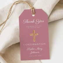 Modern Rosa Religiöst Kors Pojkkonfirmation