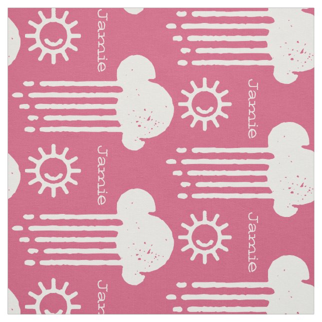 Modern Rosa Retro Personlig Fabric Tyg (Provkarta)