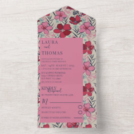 Modern Rosa & Röd Blommig Bröllop