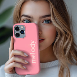Modern rosa rod namne iPhone-fodral