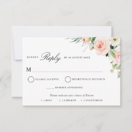 modern rosa rodnad blomster måltid val RSVP-kort OSA Kort