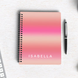 Modern Rosa Rodnad Ros Ombre Gradient Personlig Anteckningsbok